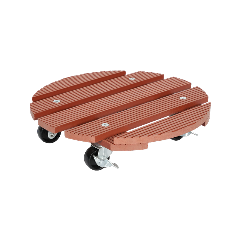 Round WPC Board Plant Caddy with 38mm PP Wheels