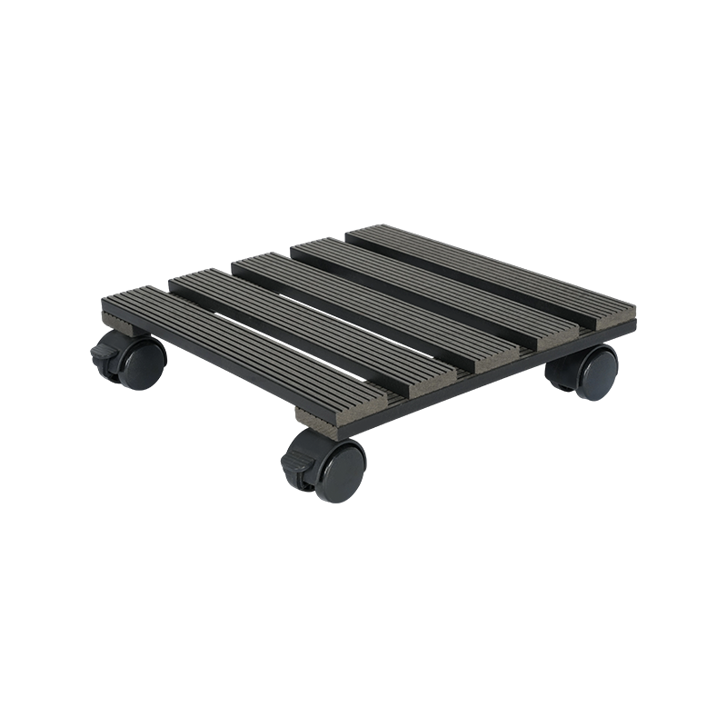 Square WPC Board Plant Caddy with 40mm PP Wheels