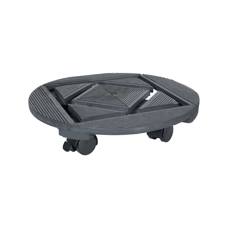 Round Pine Wood Plant Caddy with 40mm PA Wheels