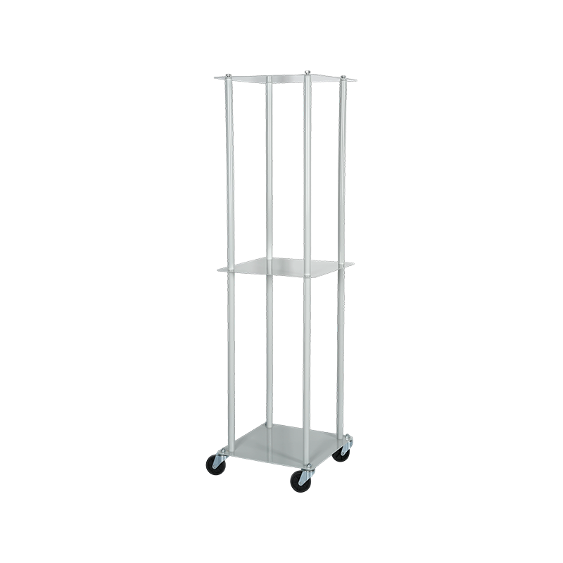 Metal Display Storage Rack with Four Caster Wheels