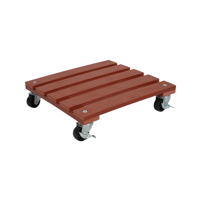 Square WPC Board Plant Caddy with 38mm PP Wheels