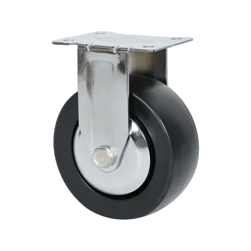5-inch Chrome-Plated Service Cart Directional PP Black Caster Wheel