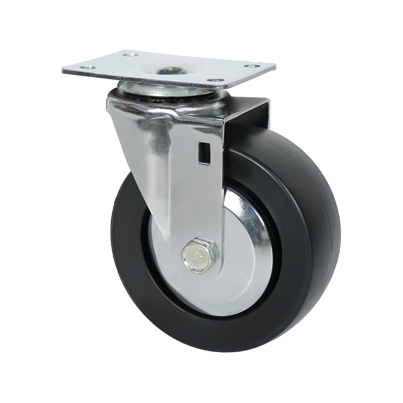 5-inch Chrome-Plated Service Cart Swivel PP Black Caster Wheel