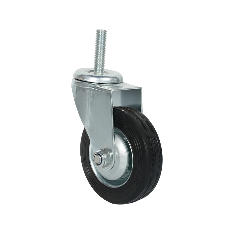 4-inch Screw-Mounted Rubber Caster Wheel