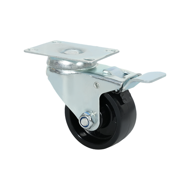 3-inch Heavy-Duty PP Black Caster Wheel with Brake