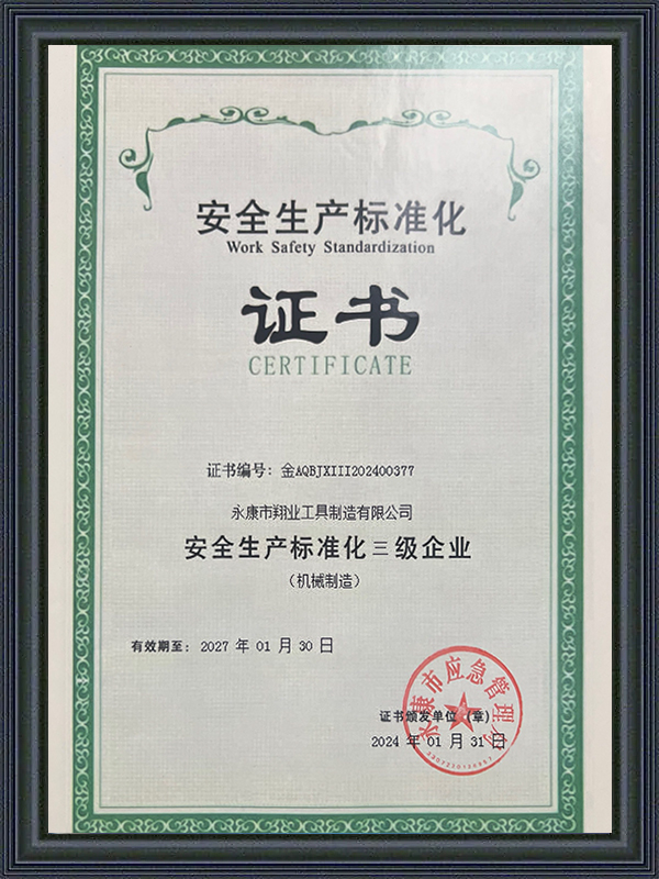 Safety Production Standardization Certificate